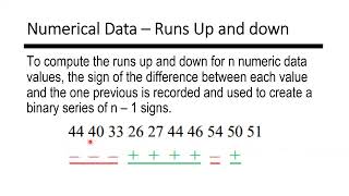 Runs test for randomness