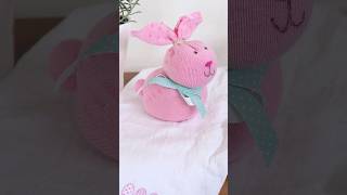 Upcycle a pair of kid's socks to create this cute Easter bunny #upcycle #eastercrafts easter