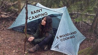 Rainy Tent Camping & Cook Tikka Baps in the Woods