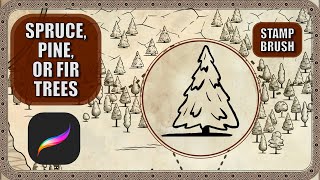 Draw Pine Trees in Procreate for your Fantasy Map