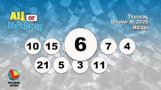 Wisconsin Lottery Midday Draw 10/16/2025