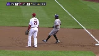 COL@STL: Young drives a leadoff single off Miller