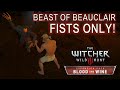 Beast of Beauclair first battle FISTS ONLY! Death March! [Witcher 3: Blood and Wine]