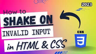 How to Shake on Invalid Input using HTML and CSS || CSS Animation Project