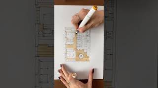 Drawing a Floor Plan and Rendering | Interior Creative Architect #shorts #rendering #plan