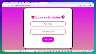 love calculator using Javascript for beginners