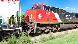 4K/HDR CN 3905 3318 rolls through  Waukesha WI 09/23 train locomotive rail railroad