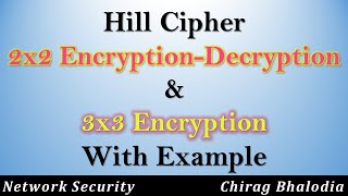 Hill Cipher Encryption and Decryption | Encryption and Decryption example of hill cipher
