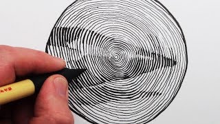 Circle Line Art School: How to Draw a Pencil with a Single Spiral Drawing