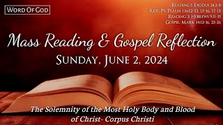 Today's Catholic Mass Readings and Gospel Reflection - Sunday, June 2, 2024