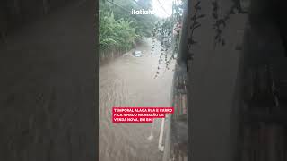 TEMPORAL ALAGA RUA E CARRO FICA ILHADO NA REGIÃO DE VENDA NOVA, EM BH