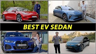 VW ID7 vs Ioniq 6 vs Tesla Model 3 vs Polestar 2 vs Nio ET5 vs BMW i4 vs Mercedes EQE best EV sedan