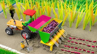 Diy tractor making mini automatic seeding machine to planting rice field | @DIYFARMMODEL68