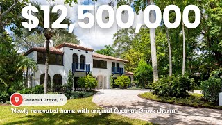 $12.5M 1921 Spanish Colonial Home with STUNNING MODERN MAKEOVER in Coconut Grove, Miami!!