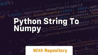 python string to numpy