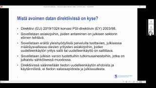 Antti Helin (VM) - Avoimen datan lainsäädäntö ja tutkimus -webinaari 12.10.2021