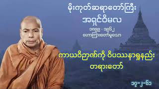 ကာယဝိဉာဏ်ကို ဝိပဿနာရှုနည်း - မိုးကုတ် ဆရာတော်ကြီး အရှင်ဝိမလ