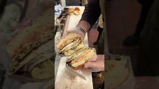 FUEGO CHICKEN CUTLET 🌶️🥯 on a hot n’ fresh JERSEY BAGEL #nj #bagels #bagels #rutgers