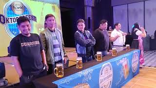 Beer drinking contest at Newport World Resorts Oktoberfest 2024 (Press Launch)