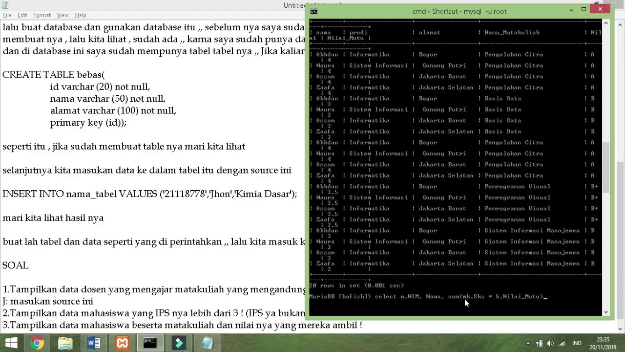 Membuat DataBase MYSQL. - YouTube