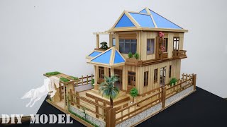 How to make a handmade MODEL house from bamboo sticks  | DIY Model