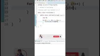 🤫🤫🤔👉Print Alphabets in Java | Print Alphabets from A to Z #shorts #youtubeshorts #javatcoding