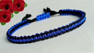 Macrame bracelet || how to make easy macrame bracelet || bracelet making with thread || diy bracelet