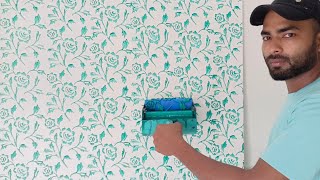 Wall design roller | wall painting roller design | how to paint wall design roller