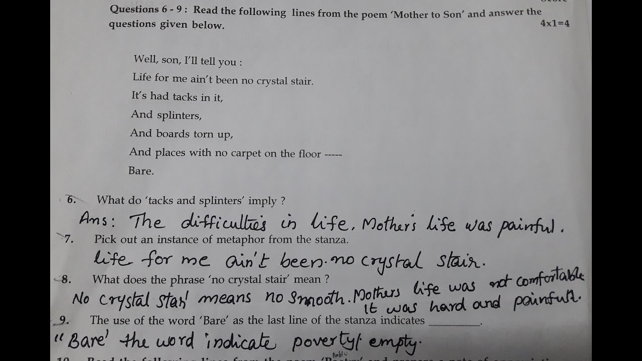 SSLC / ENGLISH / ANNUAL EXAM MARCH 2020 QUESTION PAPER / CLASS 10 ...