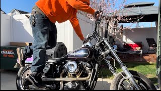 Kickstarting the 81 fx shovelhead Harley Davidson .. starts up last kick…