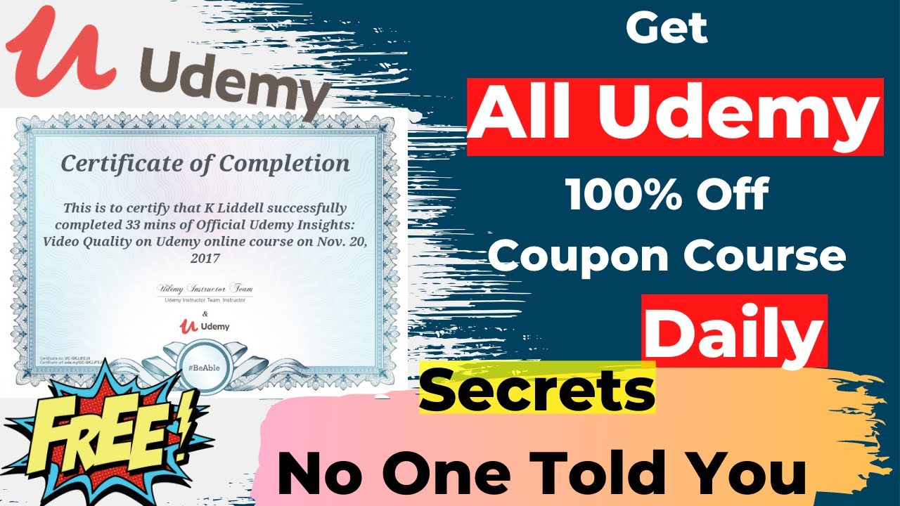 Get All Udemy 100% Off Coupon In One Video | Best Udemy Free Courses ...