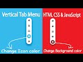 JavaScript Animation Tutorial Web Design | Vertical Tab Menu Using HTML CSS & JavaScript