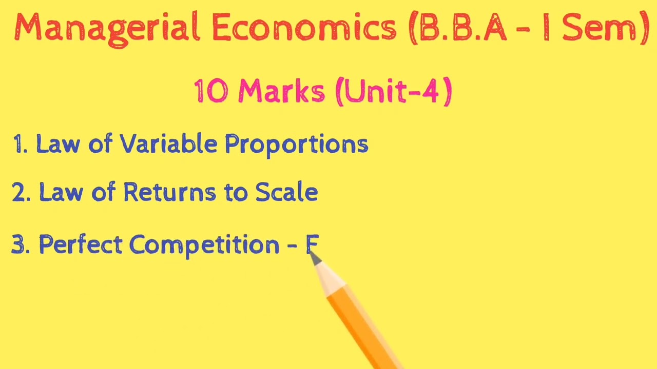 Degree | 1st Sem | B.B.A | Managerial Economics | Important Questions ...