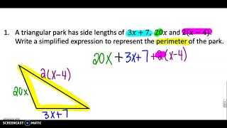 Simplifying Expressions - Perimeter