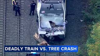 Operator killed, 23 others injured after NJ Transit train strikes fallen tree in Mansfield Twp.