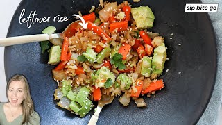 Leftover Rice Stir Fry With Soy Sauce And Avocado