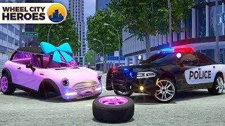 Repair Tyre of Mini Cooper by Police Car Sergeant Lucas | Wheel City Heroes (WCH) | New 3D Cartoon