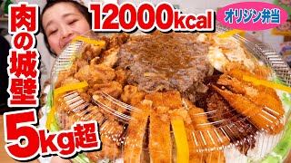 【ノーカット 大食い】肉の城壁 5kg超！12000kcal オリジン弁当 完食するまで終わりません【ロシアン佐藤 】【RussianSato 】