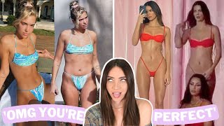 reacting to 'bOdY gOaLs' influencer celebs in real life - Kendall Jenner + Dua Lipa