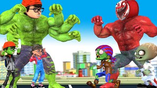 Team Super Hero Transform NickHulk Six Hands vs Zombie Red Hulk Save City - Scar
