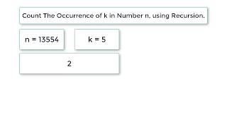C Program To Count Digit k in Number n using Recursion