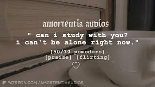 cozy candlelit study session with your crush 🕯️🌧️ ASMR F4A · 50/10 pomodoro · praise · flirting