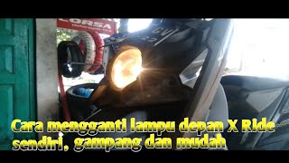 tutorial melepas cover lampu depan,Yamaha X ride