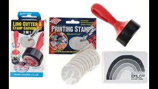 Essdee linoryt  pečiatková sada / Lino Cutter and Stamp Carving Kit