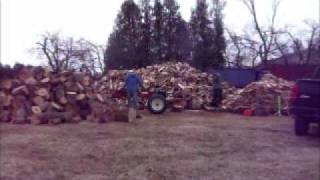 Splitting stacking firewood time lapse