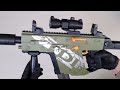 vector. assault pistol a toy for a boy asmr unboxing