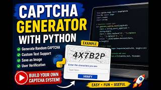 🚀Build CAPTCHA Generator in Python | Mini Project Using ImageCaptcha & PIL | Beginner Python Project