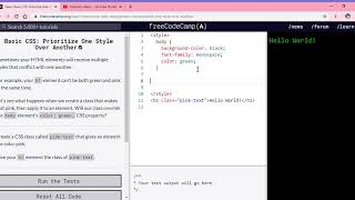 Learn Basic CSS Prioritize One Style Over Another freeCodeCamp org Google Chrome 2019 12 12 15