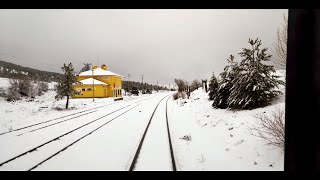 TCDD Afyon-Karakuyu arası DE 24000 ve sesi ile karda yolculuk. [4K]