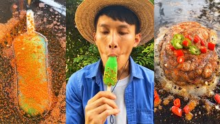 Slate baked ice cream|Chinese Mountain Forest Life and Food #Moo TikTok#FYP